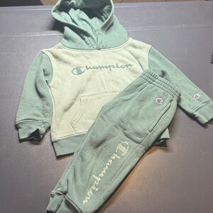 Champion Kids Two-Tone Green Jogger Set